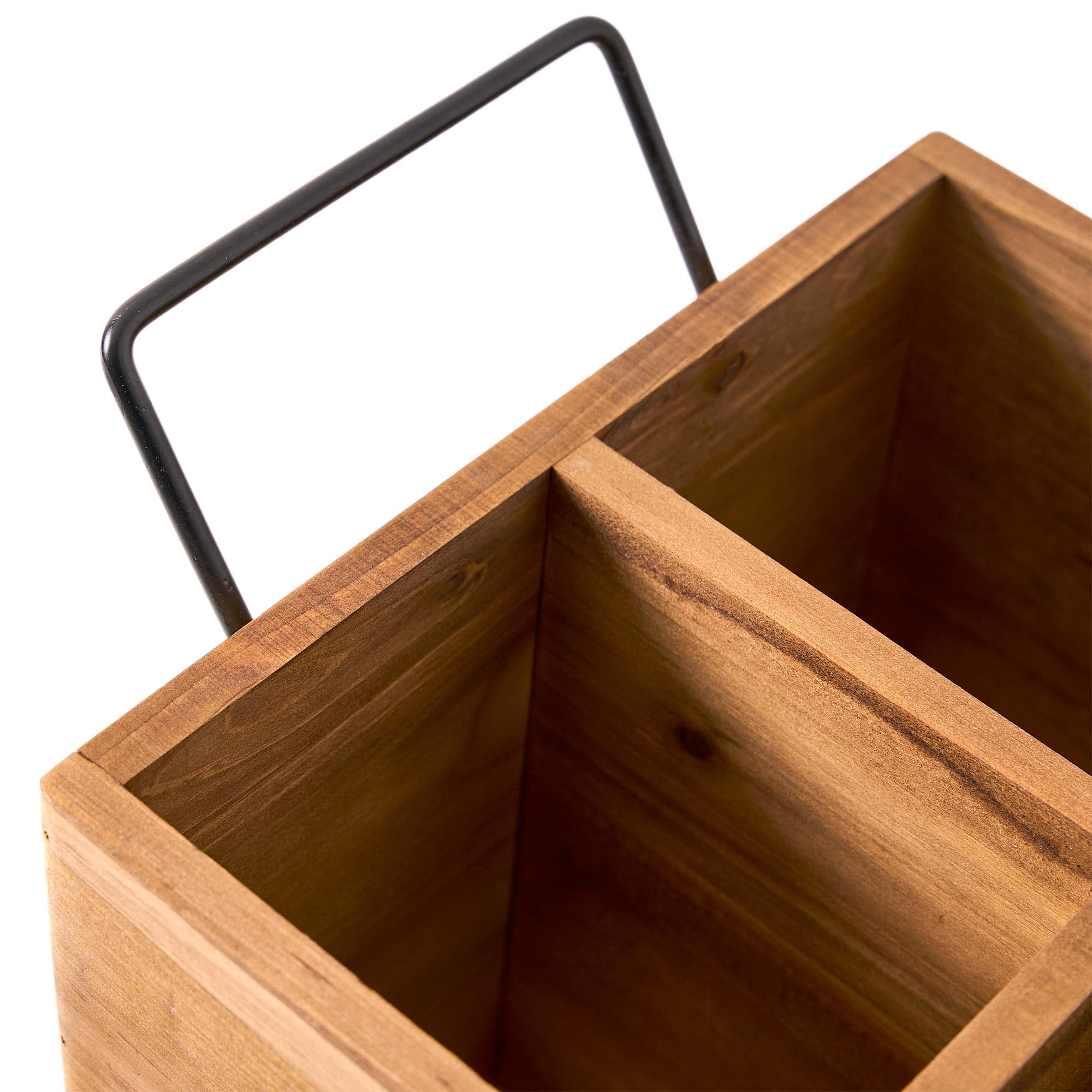 American Art Decor The Bourbon Bar Wood Crate Bottle Holder with Metal Handles - 7" x 14" x 8"